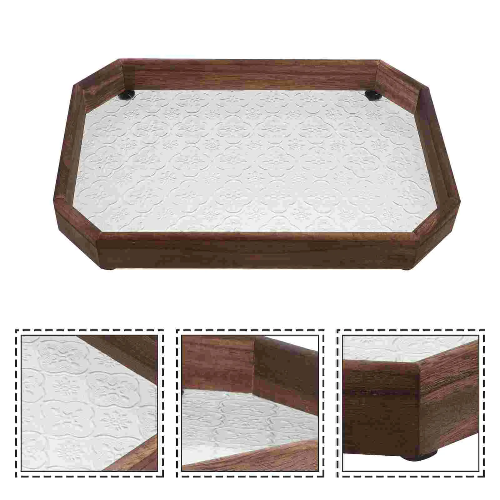 

Begonia Flower Glass Tray Perfume Outdoor Serving Trays Food Decorative Chinese Style Tea Wooden Home Large Coffee Table