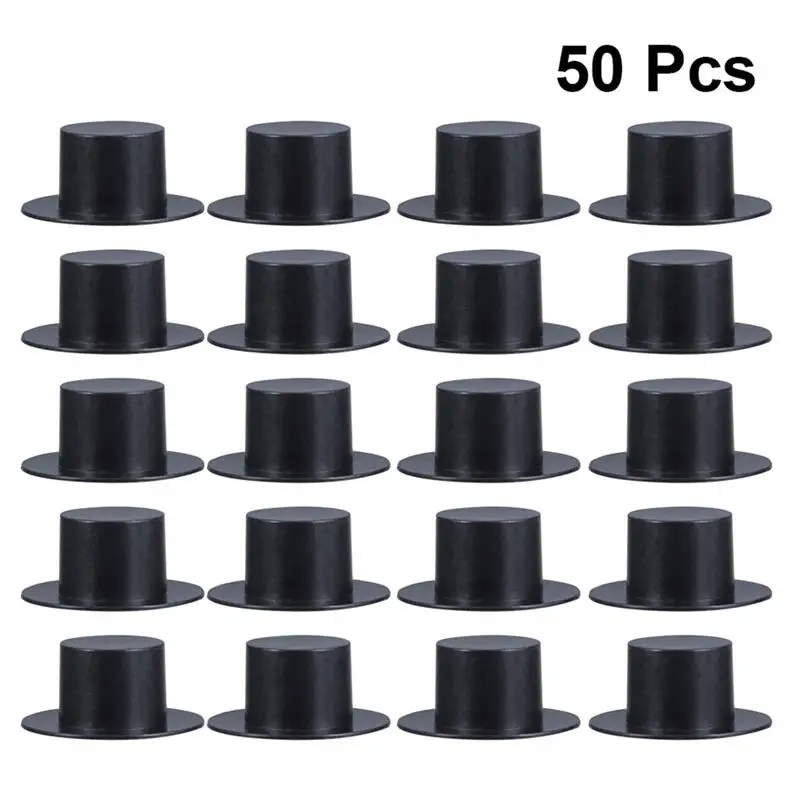 100/50pcs Handcraft Mini Clown Hat Decoration Hair Decorationssative Plastic Hat DIY Material Size S/M  Miniature Hats