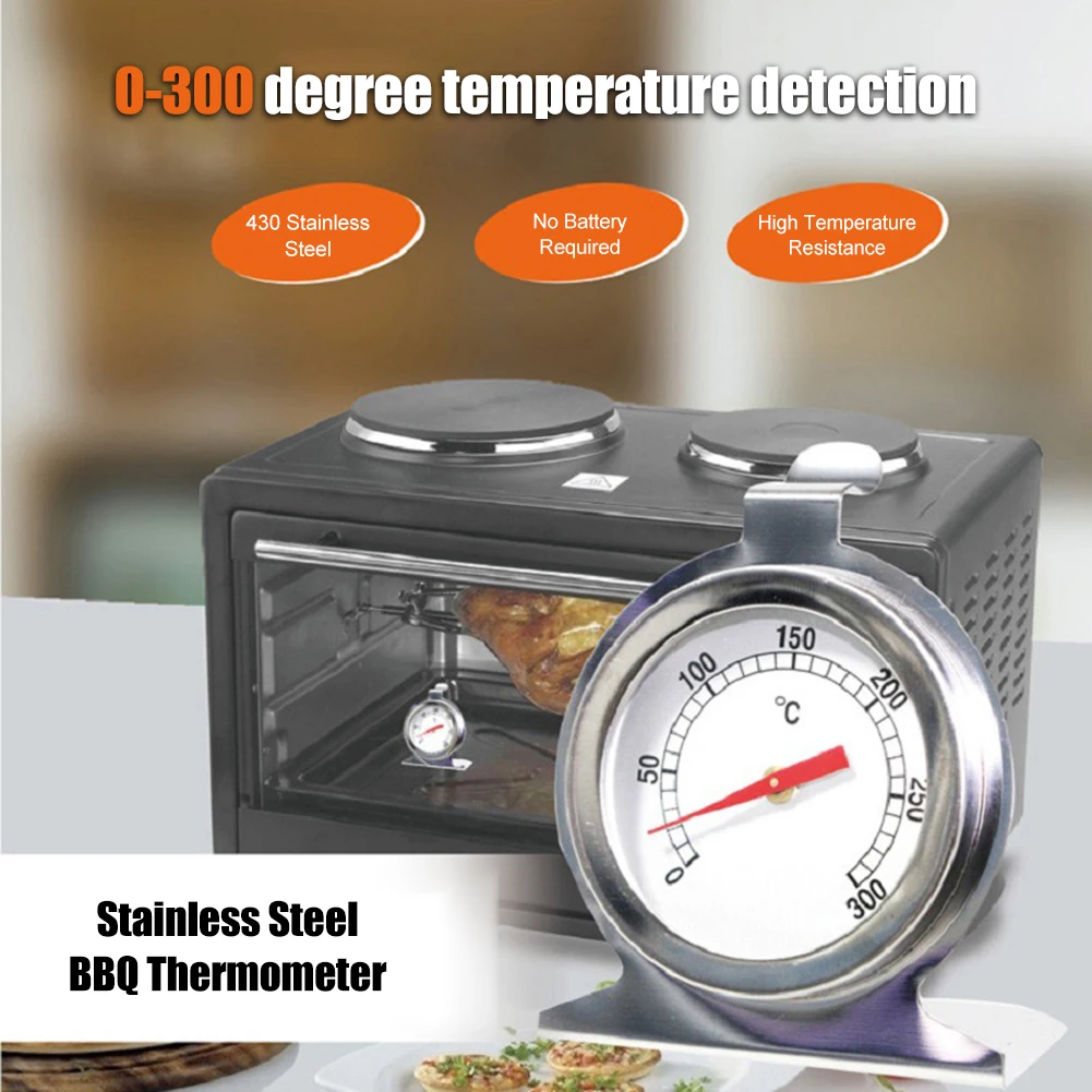 

Аксессуары для барбекю из нержавеющей стали 300 ° C, термометр для мяса на гриле, измеритель температуры с циферблатом, зонд для приготовления...