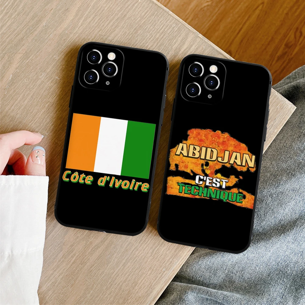 

Cote d'Ivoire Ivory Coast Passport Flag Map Phone Case For iphone 13 12 Pro 11 14 Pro Max X XR Mini XS MAX 7 8 plus phone Covers