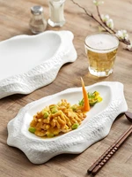 creative ceramic white dumpling plate meal ceramic pasta plate simple tableware irregular western style home kitchen decoration
