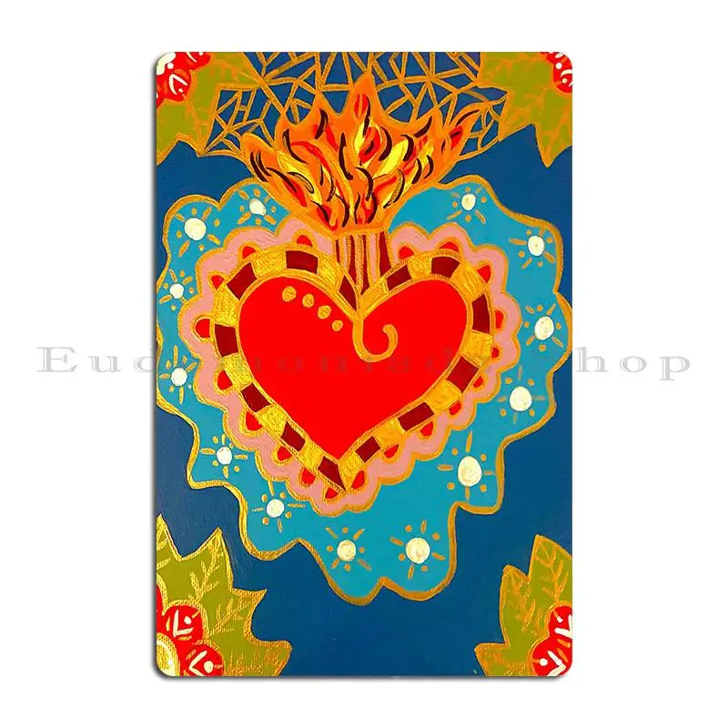 Мексиканские священные сердца металлический знак