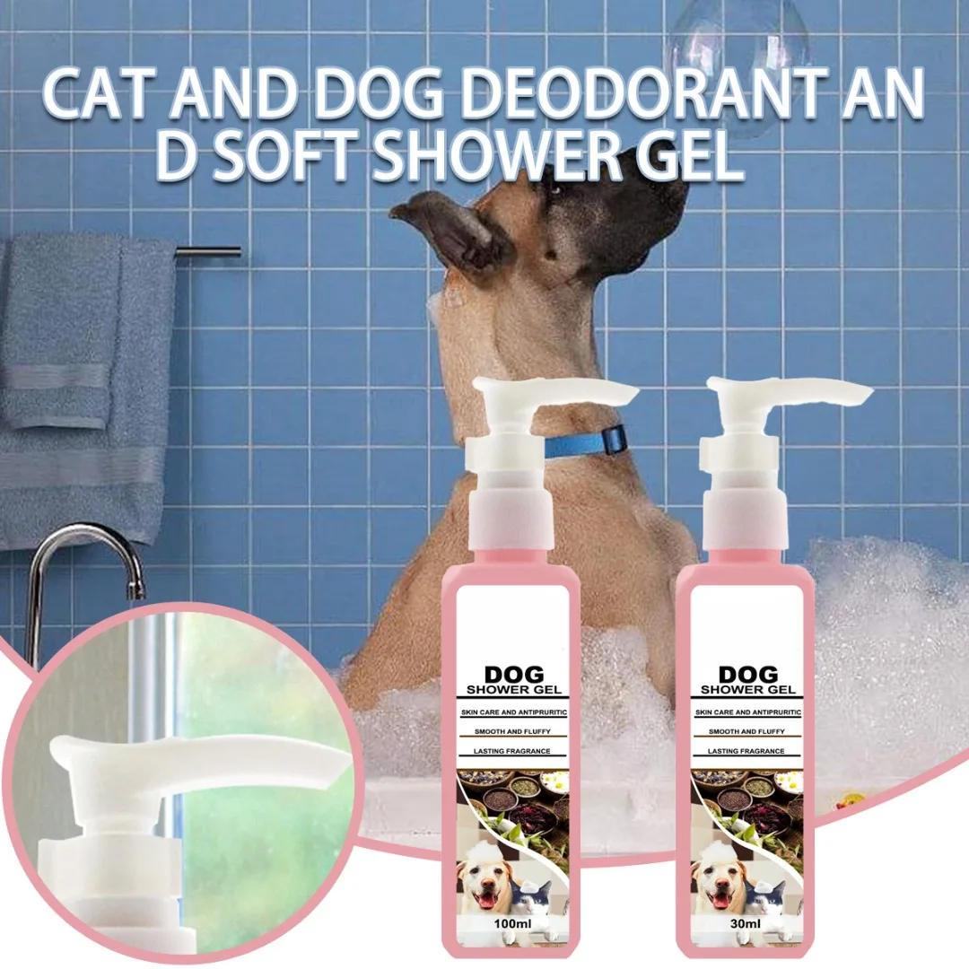 30ml/100ml Pet Shampoo Oil Professional Cat Dog Mite Deodorizing Shower Gel Pet Skin Care Shower Cleaning Supplies