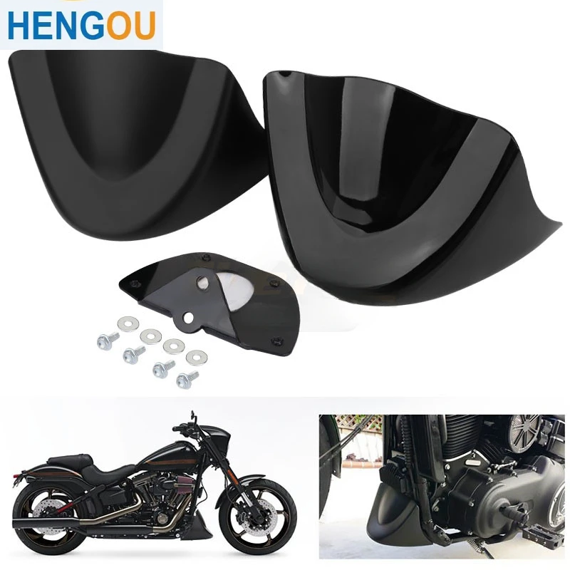 

Блестящий Матовый Черный передний спойлер для подбородка Fat Bob Wide Glide FXD 2006-2017, обтекатель нижнего подбородка Air Dam