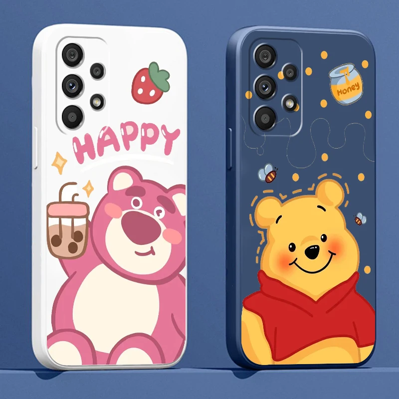 

Liquid Rope Funda Disney Winnie the Pooh Cool Phone Case For Samsung A73 A53 A33 A52 A32 A23 A22 A71 A51 A21S A03S A50 A30 5G