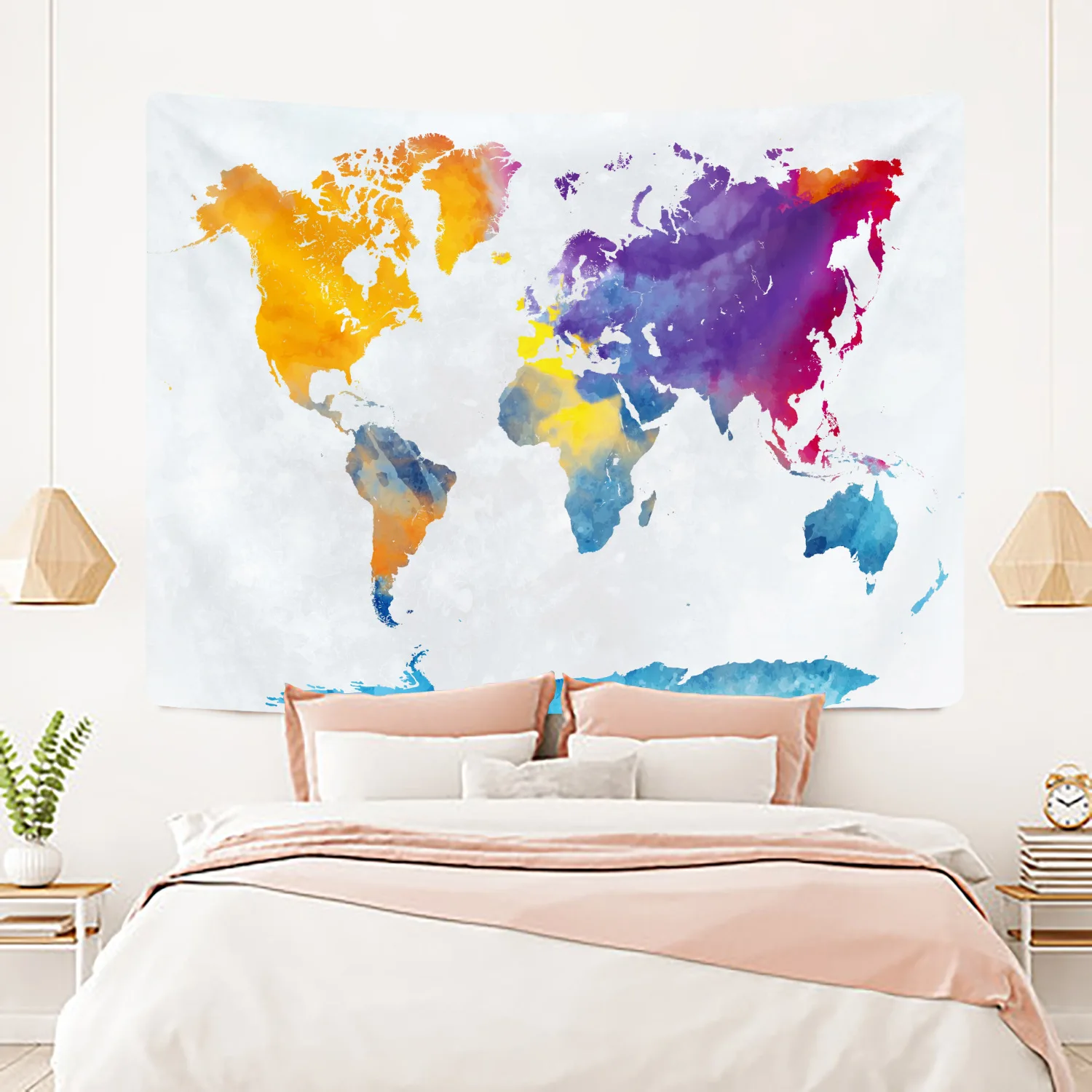 Лидер продаж в скандинавском стиле гобелен с картой мира цифровой печатью для