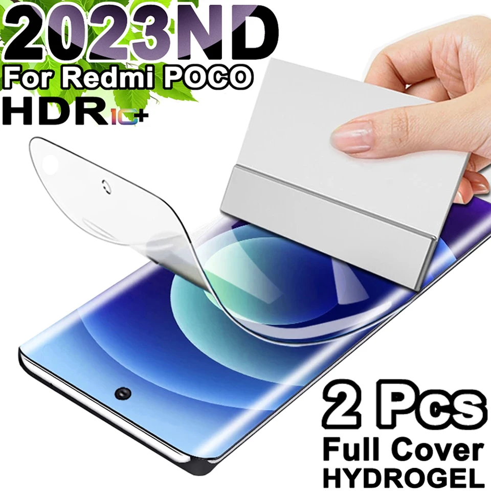 

2 Pcs Screen Protector For Redmi Note 12 10 9 8 7 11 Pro 11s 10s 9s 9t 9a 9c Hydrogel Film Poco X4 M5 M4 F4 Gt F3 5g X3 Pro M5s