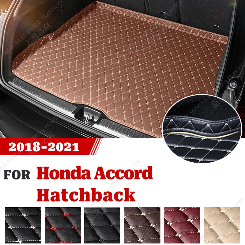 

High quality Leather Car Trunk Mat For Honda Accord The 10th Generation 2018 2019 2020 2021 boot Carpet Interior Accessories