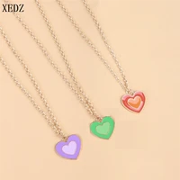 xedzcreative heart pendant necklace women color love metal necklace fashion trend design retro fashion jewelry gift wholesale