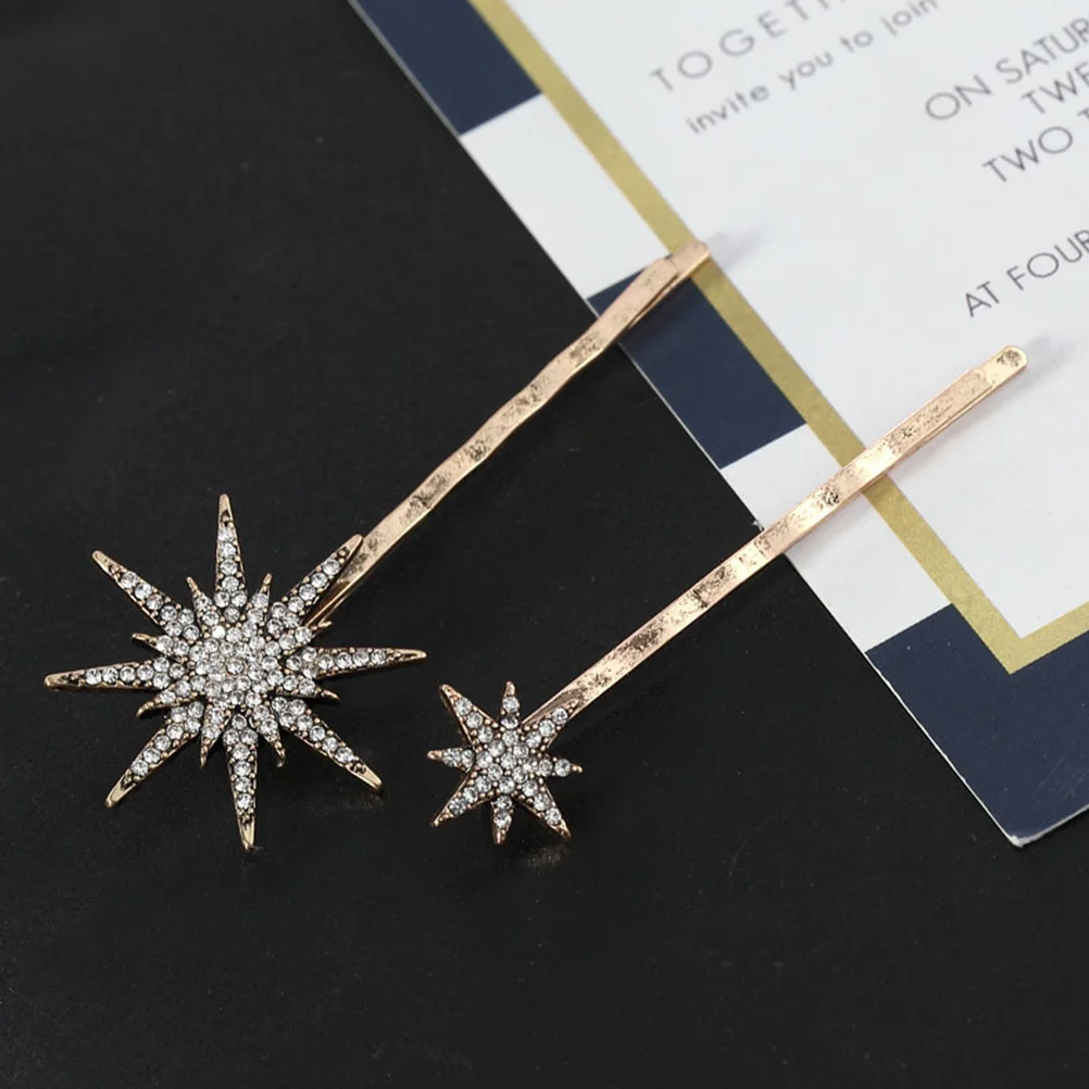 

Hairwomen Moon Bobby Clipsdecorative Accessories Rhinestone Barrettes Clip Star Pin Vintage Hairpin Pearl Silver Wedding Piece