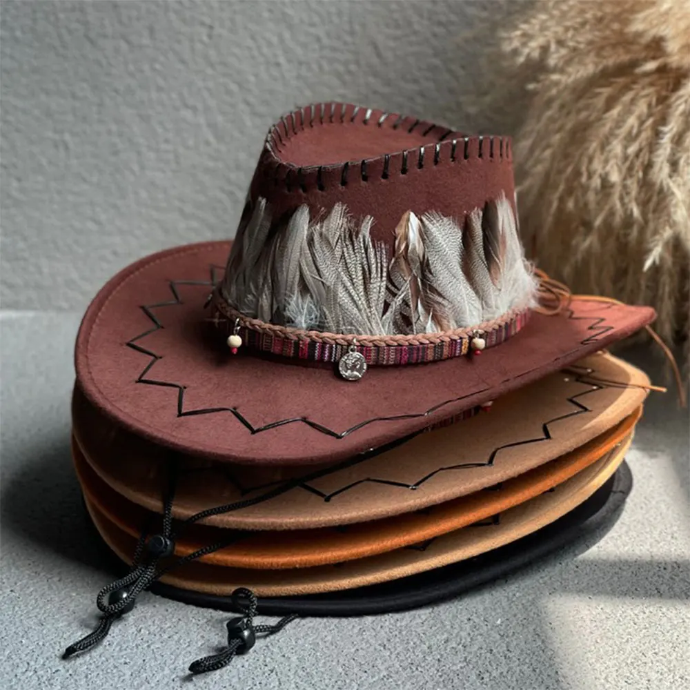 

56-58cm Western Cowboy Hat Male Female Spring Autumn Sunshade Large Jazz Hats