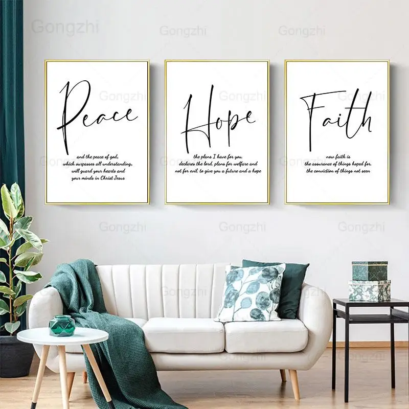 

Love Hope Faith words Canvas Painting modern positive quotes pictures modern minimalist posters and prints home decor bedroom