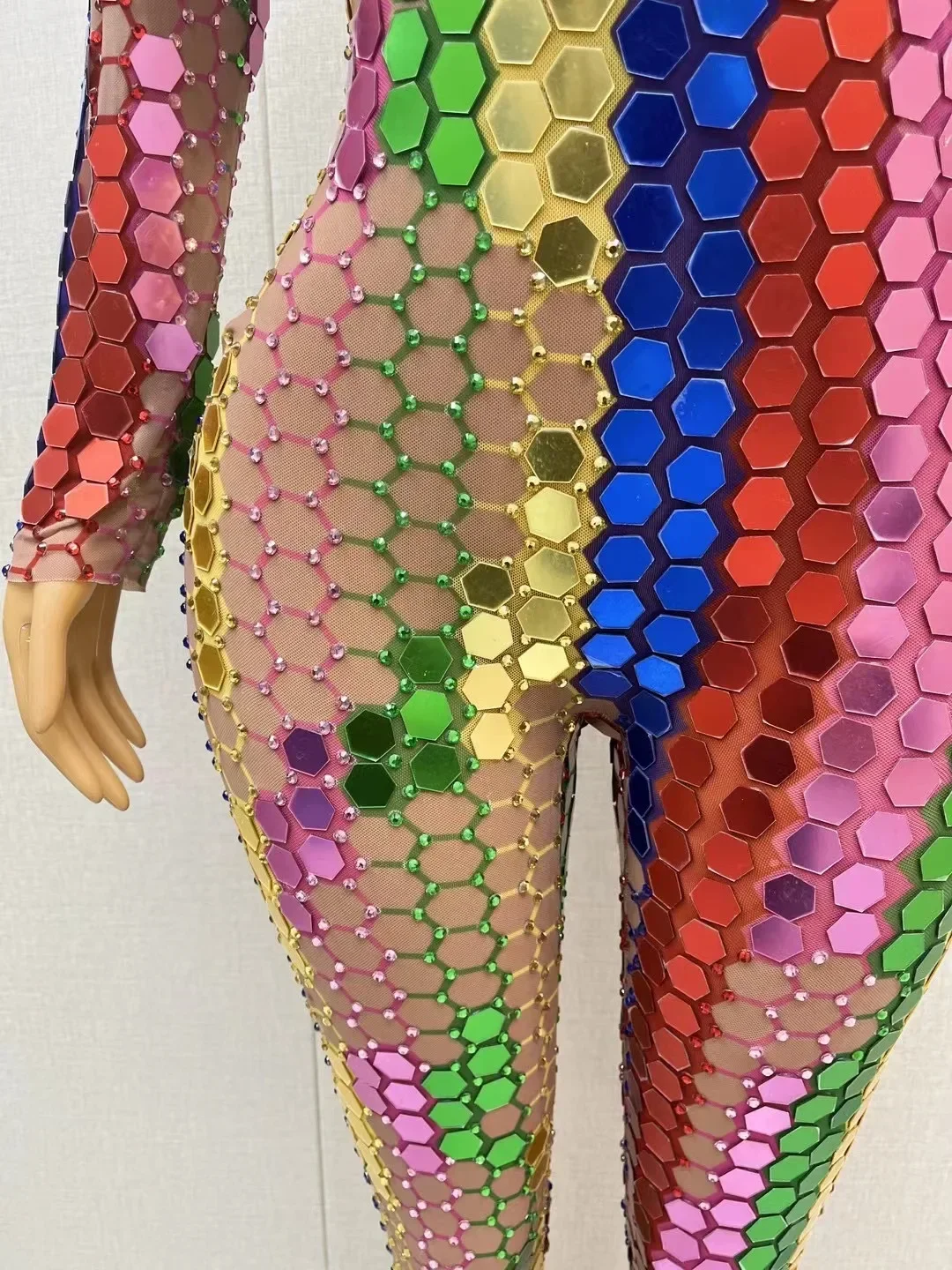 Пятицветная модель для фотосъемки сетка Elastic_enses водные бриллианты утягивающие