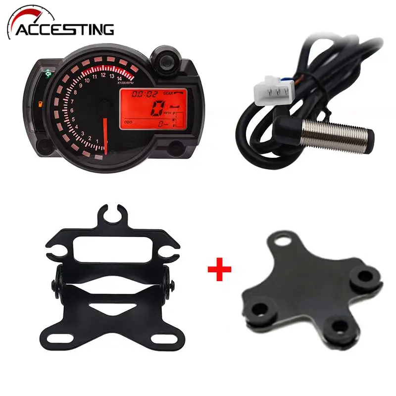 Универсальный цифровой мотоцикл KOSO, ЖК-дисплей, одометр RX2N, спидометр, инструмент, регулируемый, макс. 299 км/ч, 7 цветов, приборная панель