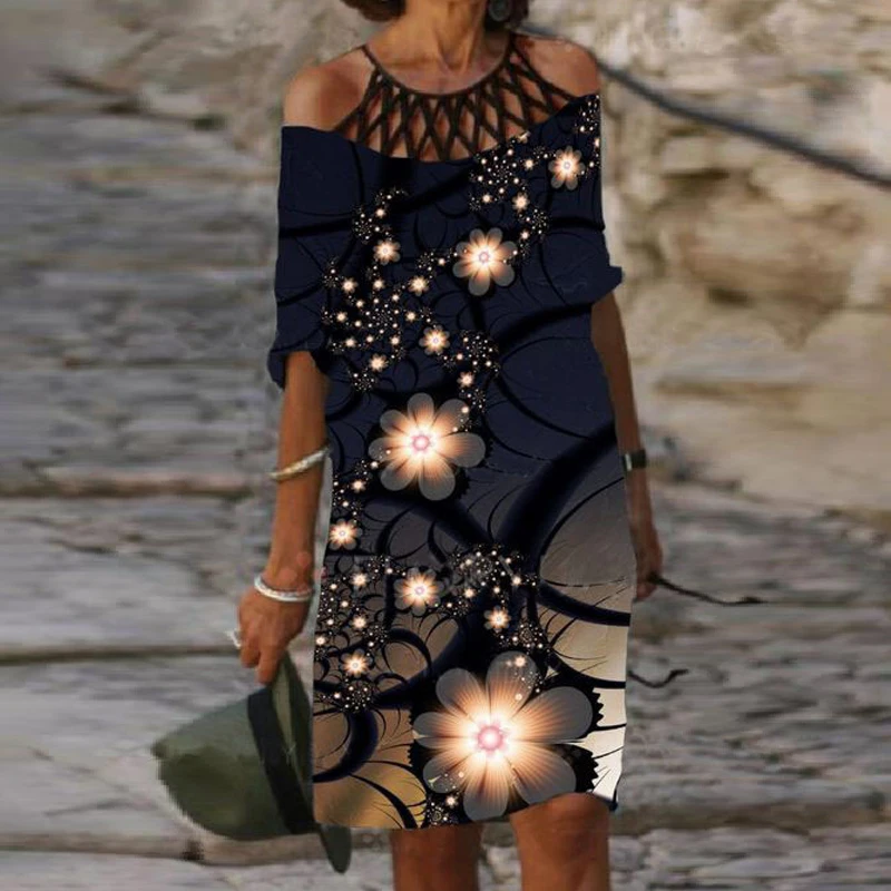 

Летнее платье для женщин 2022 винтажное Повседневное платье с Африканским принтом элегантные женские платья с V-образным вырезом и рукавом до...