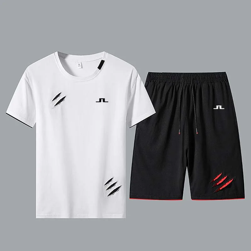 Men's Fashion Pants Golf J Lindeberg Tracksuit Hooded Pullover Man Summer Casual Sports Athletic 2 Pie Sets Suit Big Size 8XL