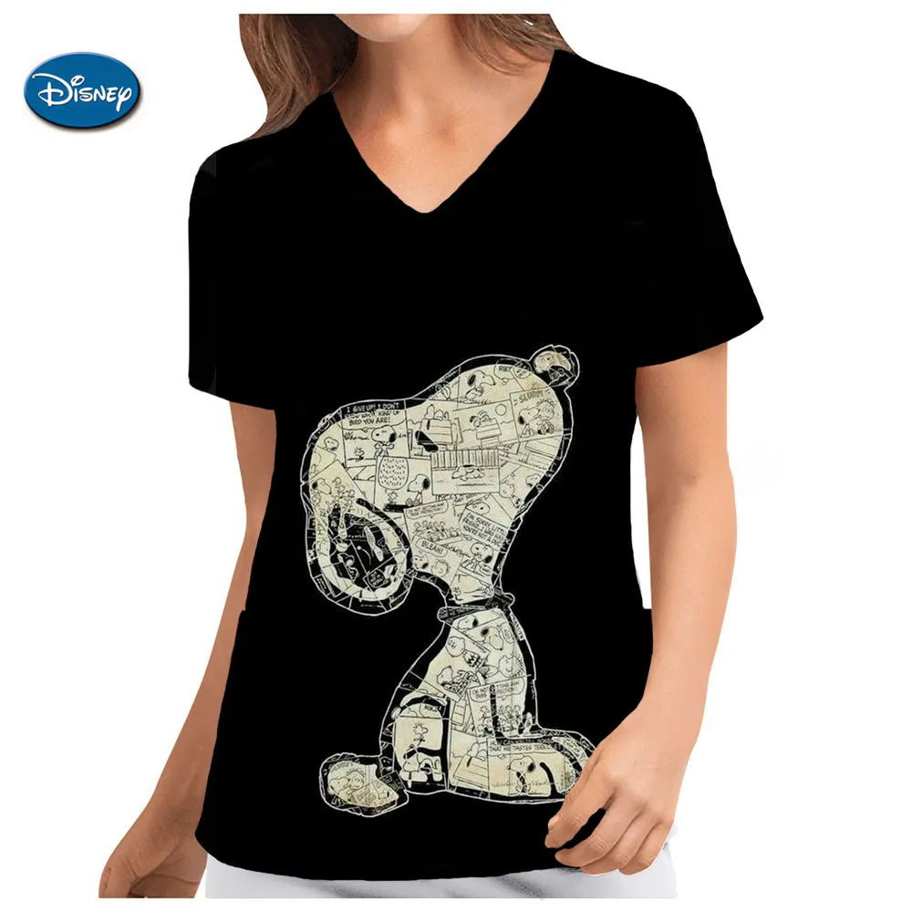 Футболка America Snoopy Женская Повседневная Рабочая Униформа для больницы с V-образным