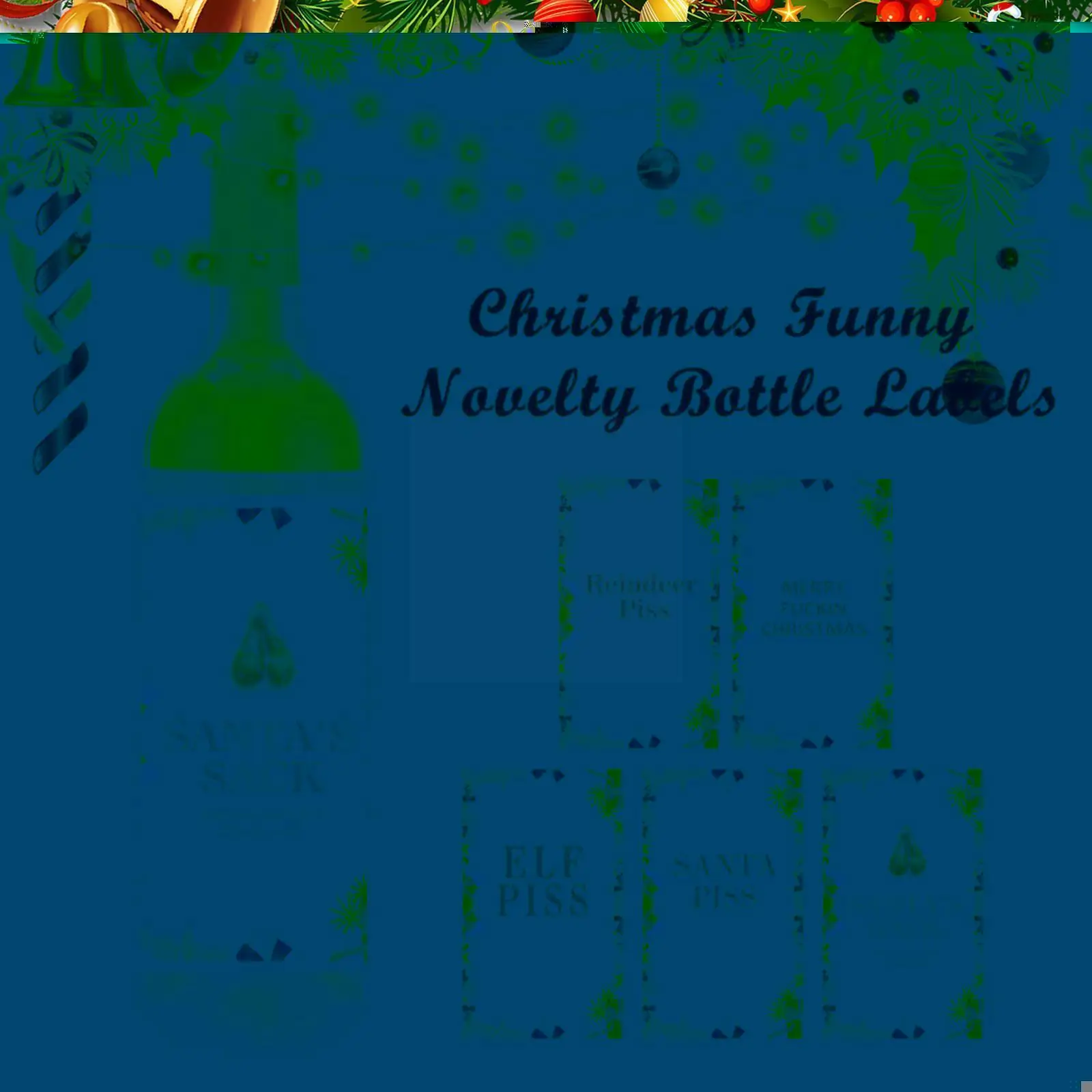 

Christmas Funny Novelty Bottle Labels, 5pcs Funny Joke Wine Bottle Happily Unique Decoration Label F1C7