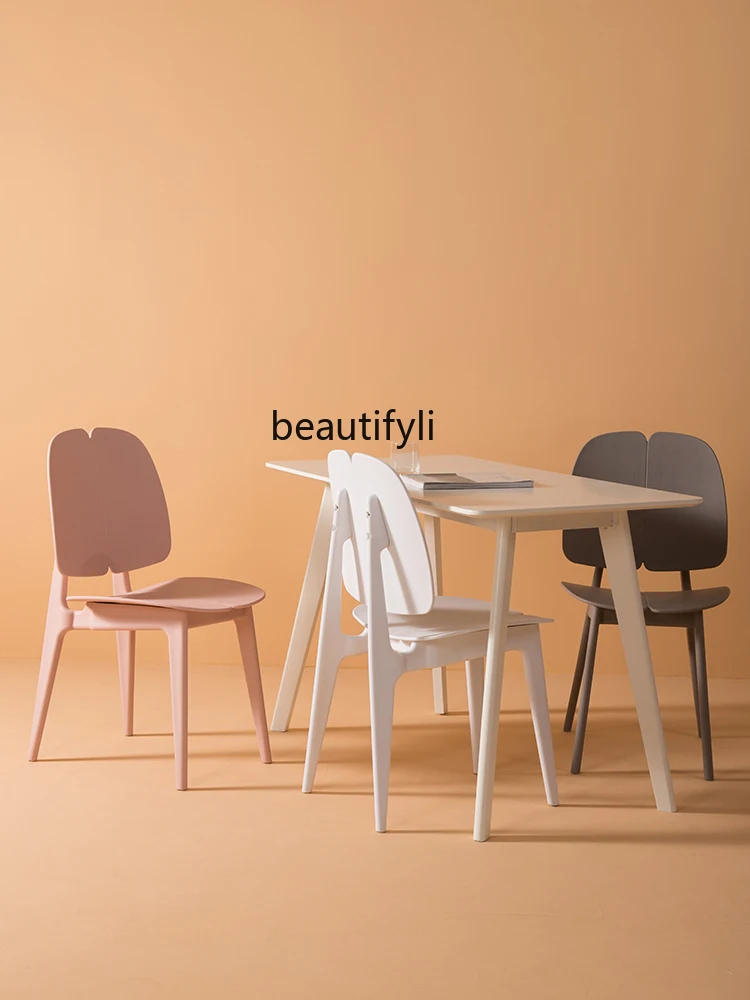 

zqModern Minimalist Plastic Chair Outdoor Stool Nordic Home Dining Chair Coffee Shop Chair