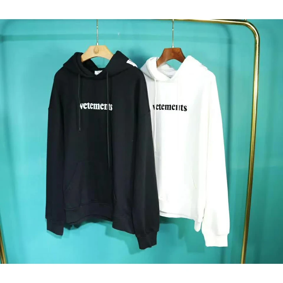 

Vetements Winter Hoodies Embroidery Women/Men Fashion Hooded Sweatshirts Streetwear Men Hip Hop Casual Pullover Hooded Male Tops