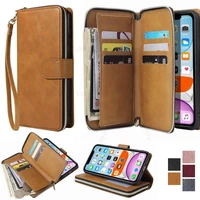 multi card flip wallet leather case for samsung s22 ultra id card holder pocket book stand cover for galaxy s21fe s20 plus s9 s8