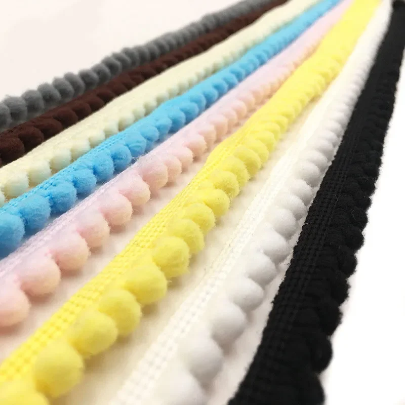 

yard Lace Trim Ribbon Pompom Lace Fabric Ball Braid Lace Fringe Ribbons DIY Material Craft Apparel Sewing Accessories