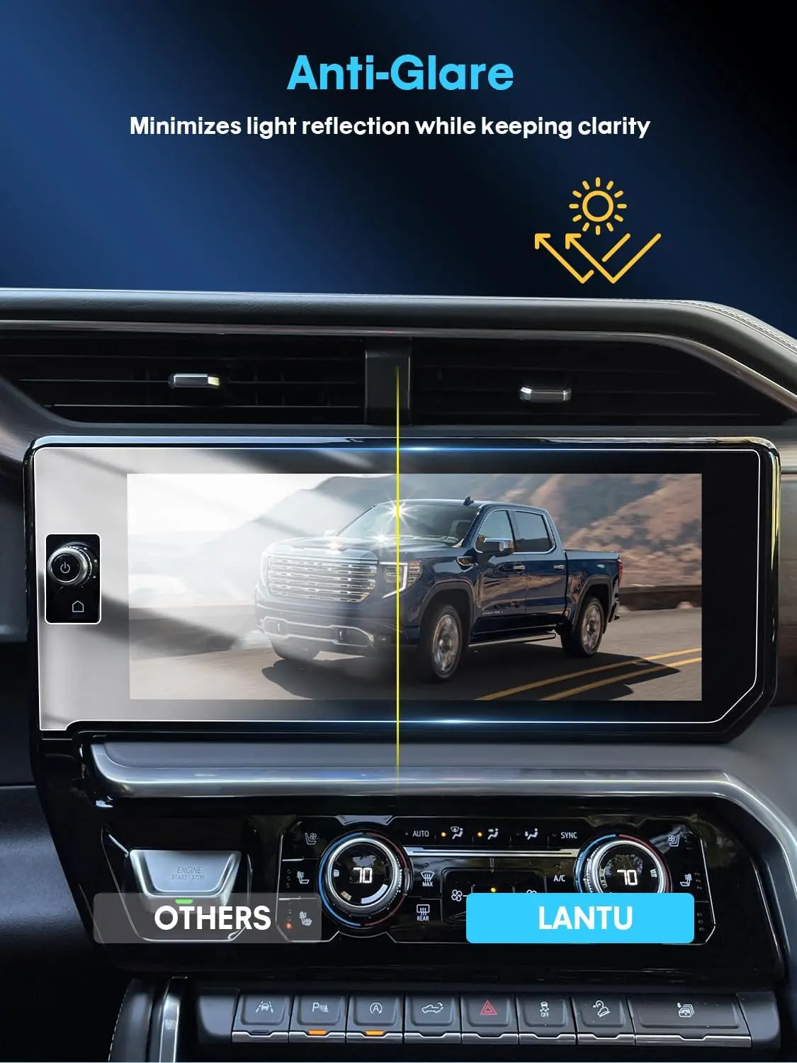 Для 2022-2024 Sierra 1500 &amp 2024 2500HD/3500HD(AT4 AT4X Denali Ultimate) 13 4 дюймовая навигационная пленка из