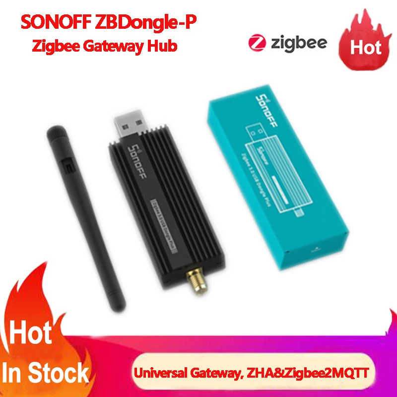 

SONOFF ZBDongle-P USB Dongle Plus Zigbee Hub Universal Zigbee Gateway Wireless Sonoff Zigbee 3.0 Bridge via ZHA Zigbee2MQTT