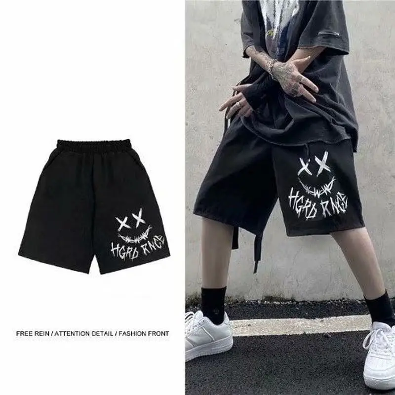 

2022 New Summer Sports Shorts Men Women Loose Korean Students Hip-hop Harajuku Fifth Straight Pants Hip Hop Grunge Streetwear
