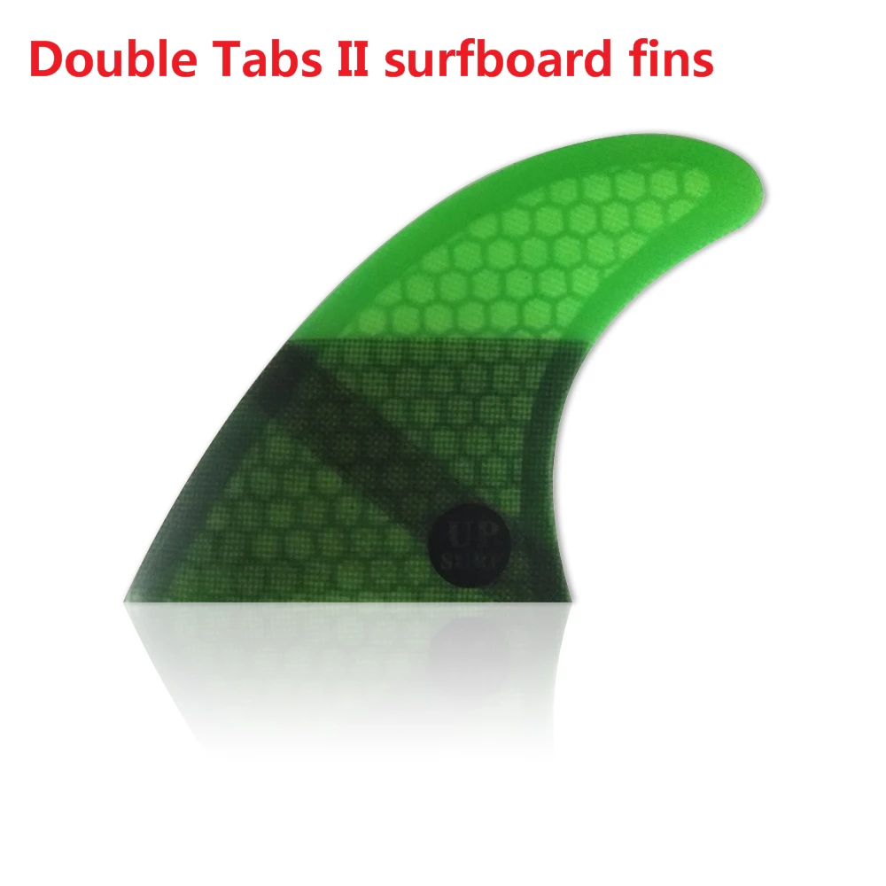 Sup Accessories Double Tabs 2 UK2.1 Green Color Quad Fin Set Surfboard Fins Honeycomb Fibreglass In Surfing