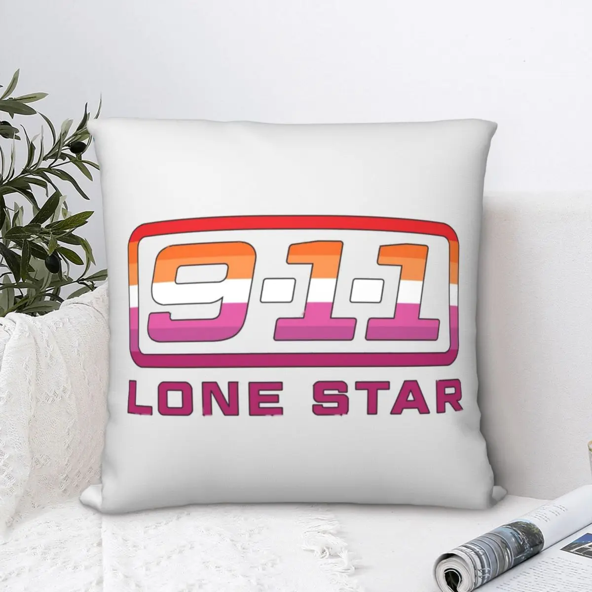 9-1-1 одиночная Звезда логотип квадратная наволочка полиэстер бархатная Подушка
