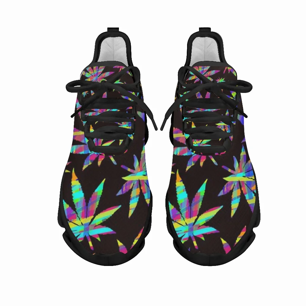 

Кроссовки мужские с принтом листьев марихуаны, дышащие, на толстой подошве, обувь для бега, подростковые