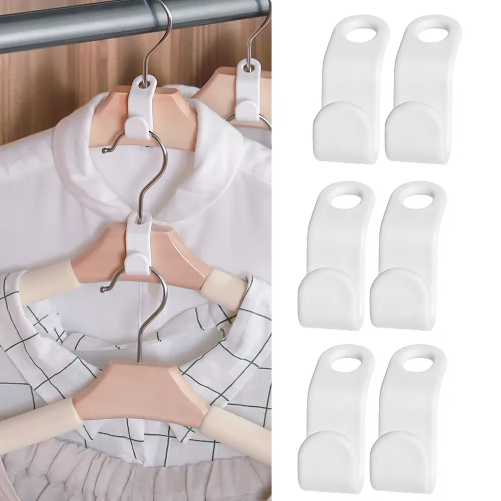 

12/6 PCS Mini Clothes Hanger Connector Hooks Cascading Plastic Wardrobe Coat Organizer Rack Holder Space Saving for Closet