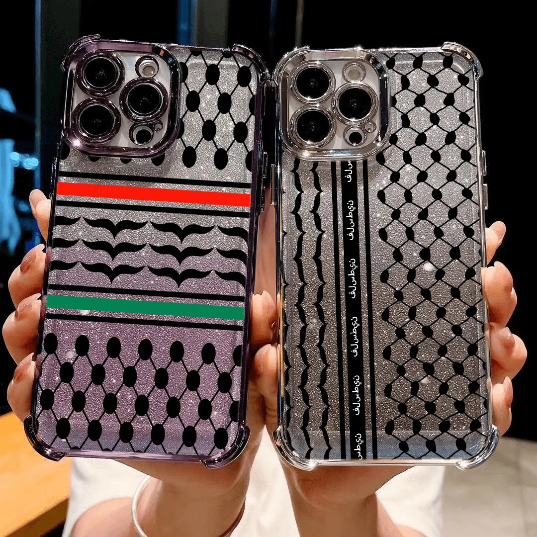 Fashion Hattah Keffiyeh Plating Case For Infinix Hot 40i 30 30i 10s 9 Play Smart 8 7 Note 40 Spark Go Anti Fall Airbag Cover