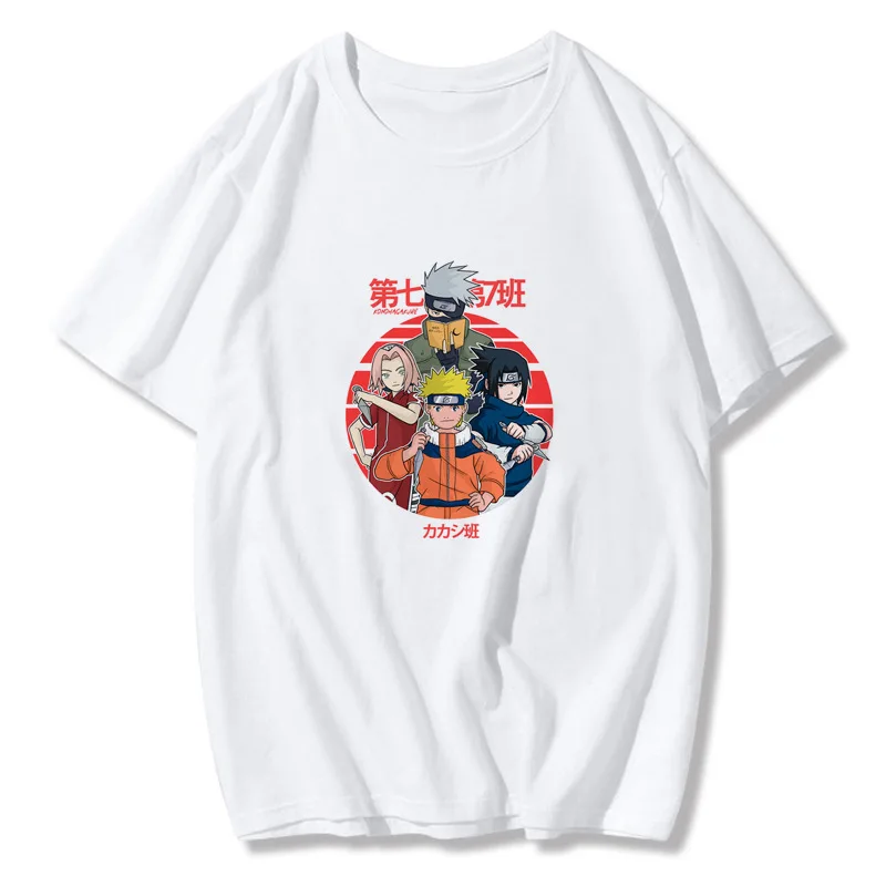 

2022 New Fashion Summer NARUTO Fashion Handsome Anime Print Short-sleeved Men's and Women's T-shirts