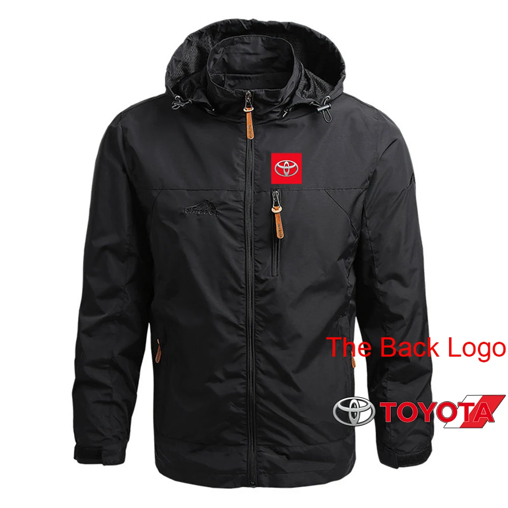 

2022 TOYOTA Printed Men Waterproof Hooded Coats Male Windbreaker Windproof Spring Autumn Jacket Harajuku Style Clothing Coat