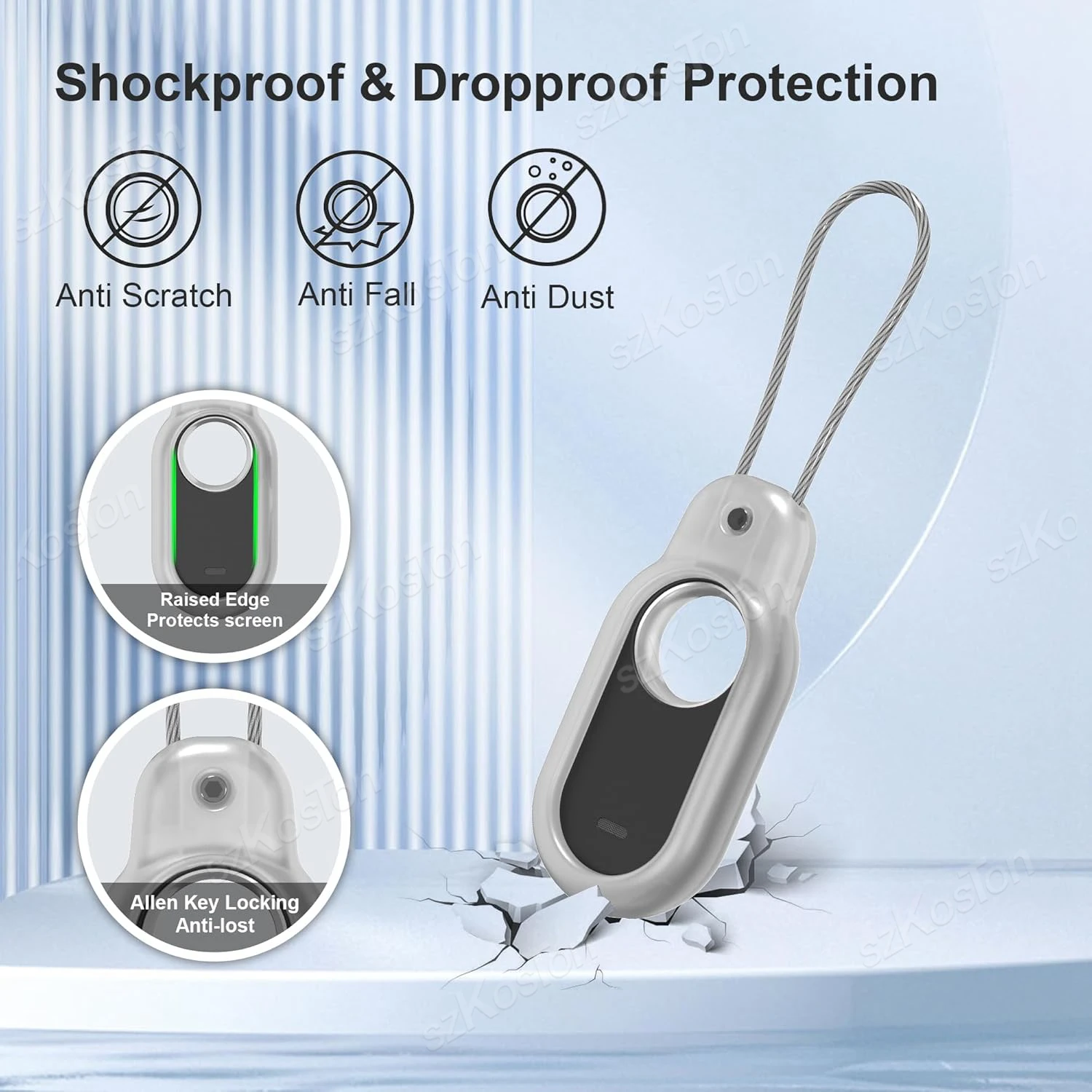 Чехол с безопасным замком для Samsung Galaxy SmartTag2 прочным проводом чехол-держатель