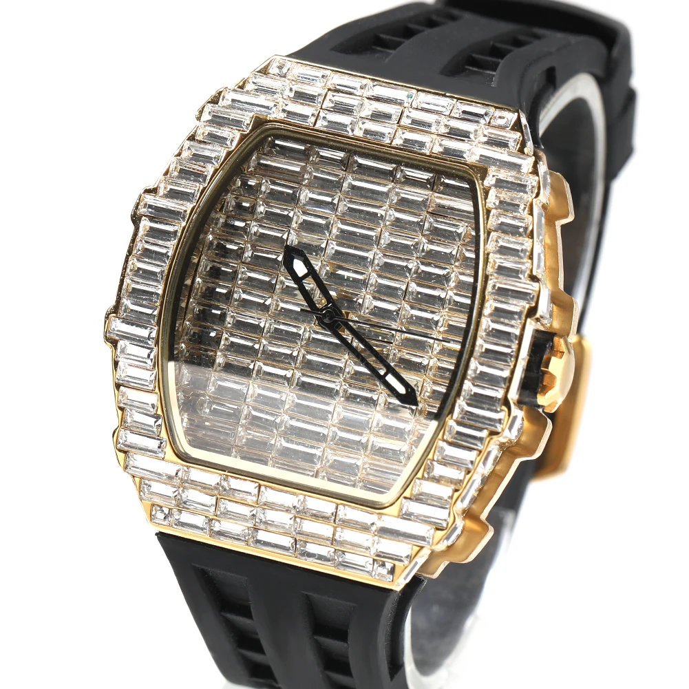 Часы наручные с квадратным циферблатом и силиконовым ремешком унисекс