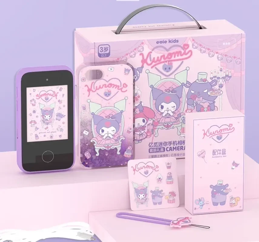 Новинка 2024 Мобильная камера Sanrio Kuromi игрушки для съемки Детские камеры милый