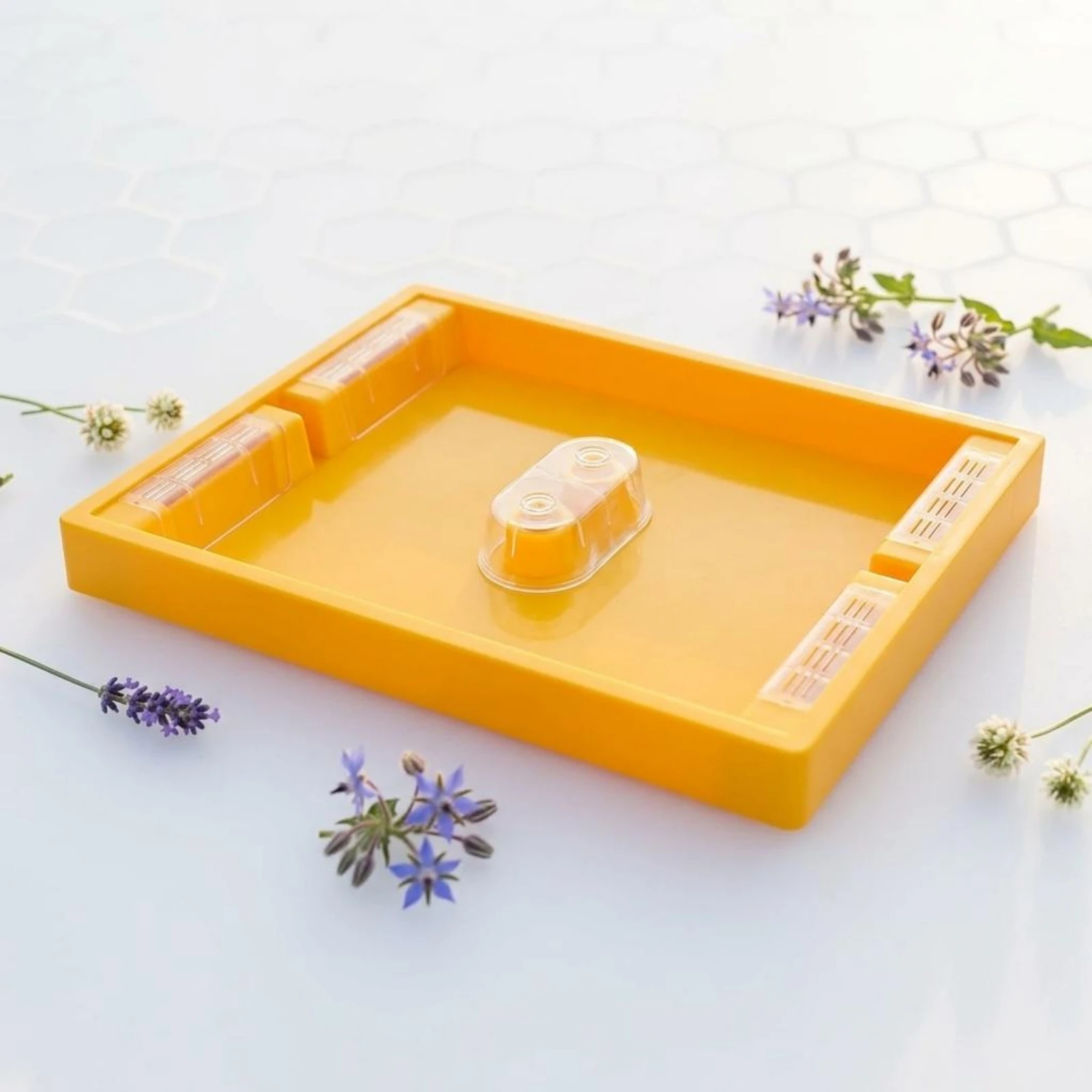 Фото Кормушка для пчел Square Top Bee Feeder 4.5 л, для ульев Лангстрота, 6 отверстий для кормления, с приподнятыми краями, для пчеловодов, для пчелиных ульев №2