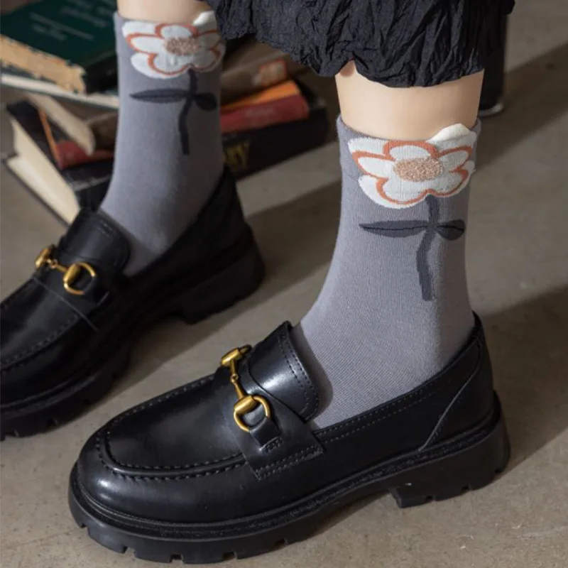 5 Pairs Three-Dimensional Print Cute Socks Women Funny Winter Long Cotton Socks Fashion Japanese Style Girl Kawaii Meias Mulher