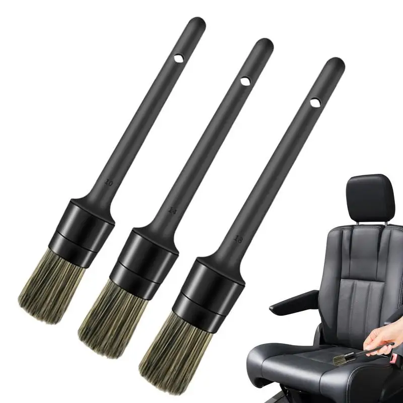 

Car Detailing Brushes 3 Different Sizes Car Interior Detailing Kit Ultra-Soft Cleaning Tool Auto Detail Brushes Kit For Washing