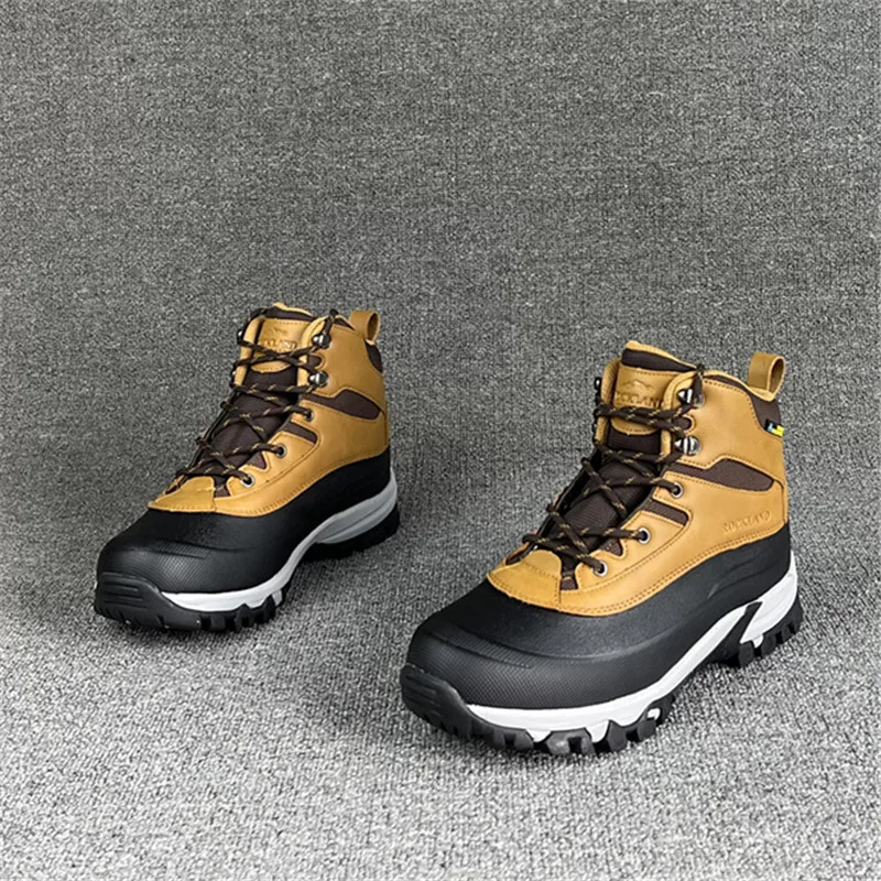 Men`s full waterproof winter hiking boots mens warm non-slip snow boots male climbing trekking walking boots FOR-10C