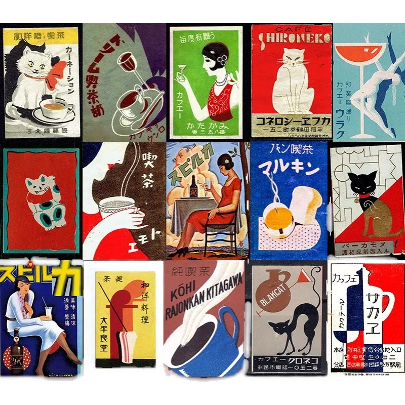 Винтажная настенная бумага для кафе Cat японская еда мягкая декоративная живопись