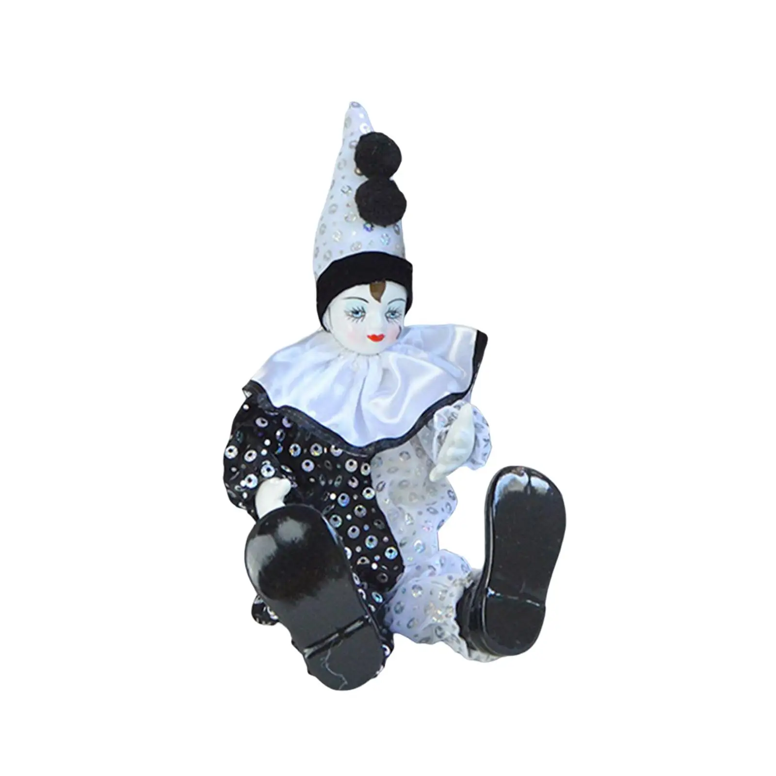 

Funny Porcelain Clown Model Standing Collectible Doll Ornaments 15inch Clown Dolls for Festival Party Halloween Arts Crafts Gift