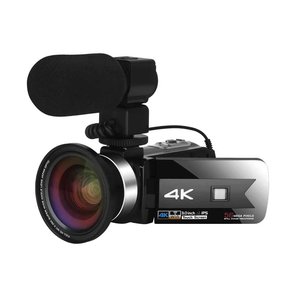 

56MP Youtube Vlog Camcorder 4K Digital Video Cameras For Live Stream WIFI Webcam 16X Zoom Night Vision Full UHD Video Recorder