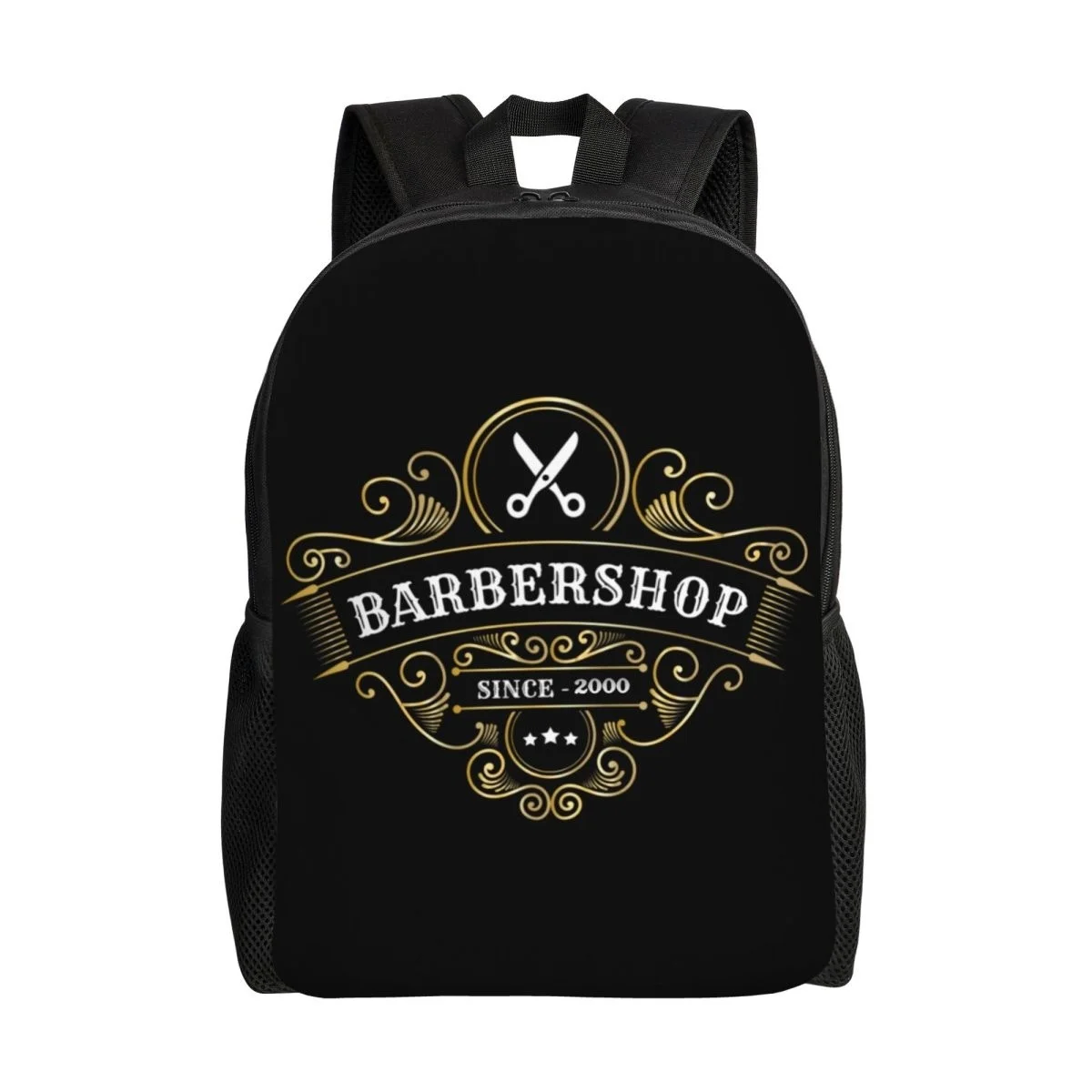 

Barbershop Sign Laptop Backpack Women Men Basic Bookbag for School College Students Barber Shop Bags