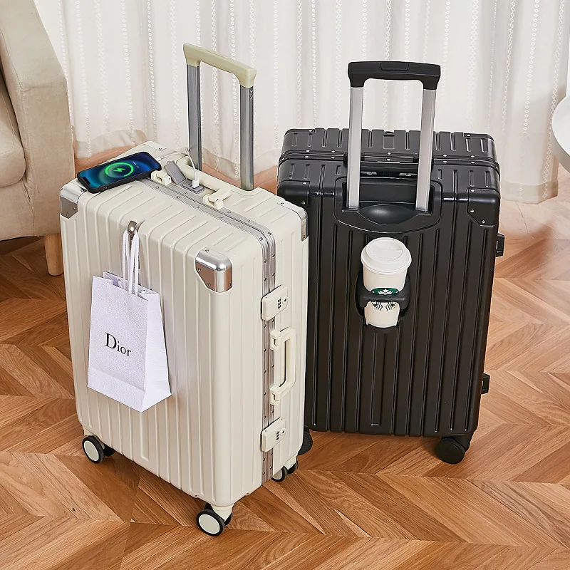 Suitcase Luggage Neutral Both Men And Women ABS+PC Spinner Large Aluminum Frame Rolling Luggage Bad Travelling Bag