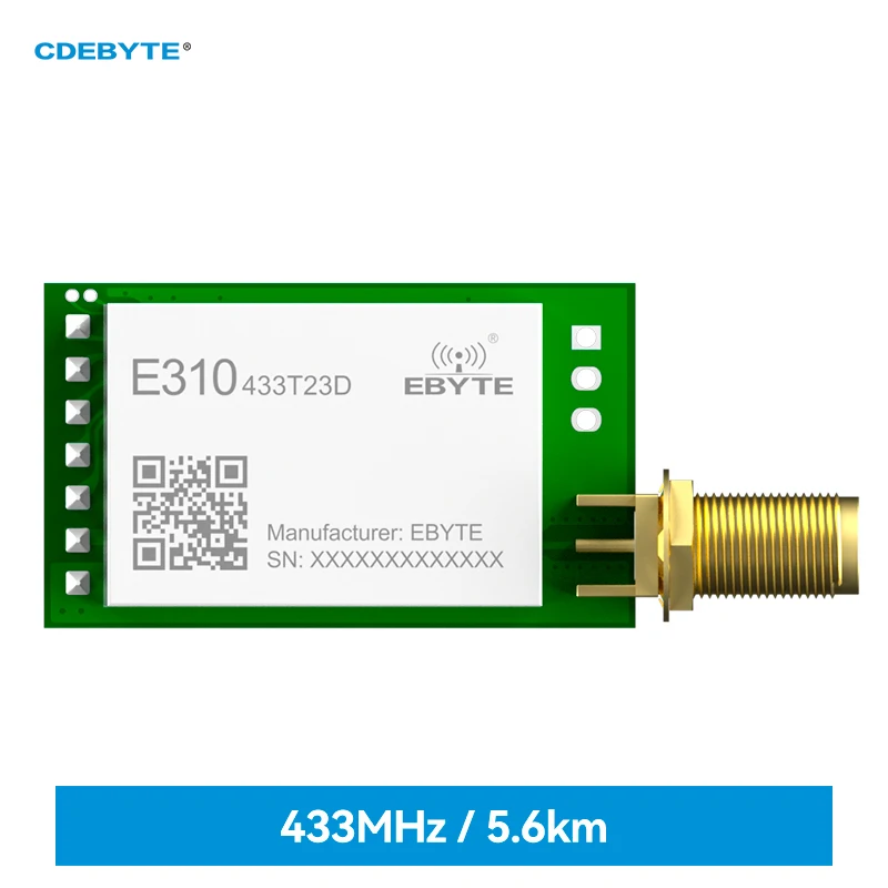 

Wireless Serial Port Module CDEBYTE E310-433T23D Half-Duplex Transparent Transmission 433MHz 23dBm DIP SMA Wireless Module