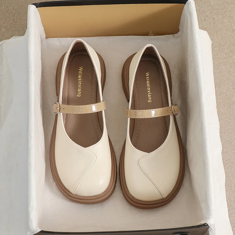 

Новинка Весна 2023, женская кожаная обувь, модные неглубокие Дизайнерские повседневные белые лоферы в Корейском стиле, одежда для банкета и офиса